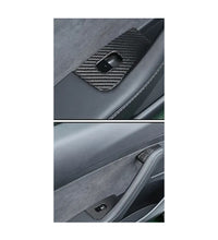 Car Window and Door button Cover - Tesla - Gloss Black Carbon